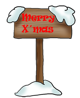 Merry x mas sign with snow