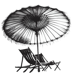 clipart of parasol and deck chairs