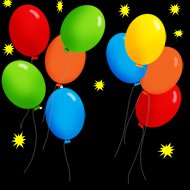 free party clipart balloons night