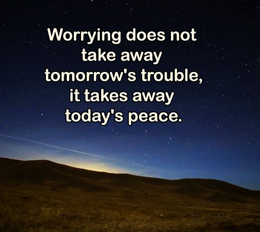 picture quote about life and worries
