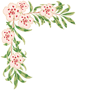 pink flower border corner png