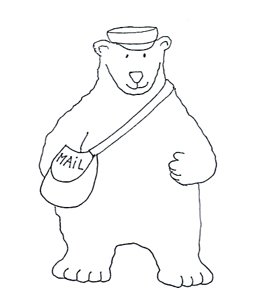 mailman polar bear sketch clip art
