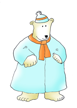 polar bear with warm coat clipart