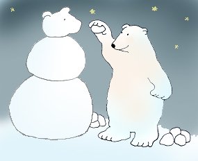 Polar bear making snowbear color