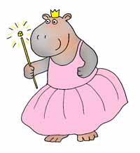 hippo princess with magic wand