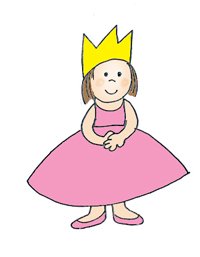 small princess with pink dress and crown