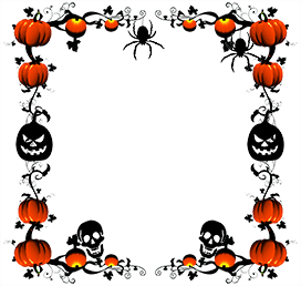 pumpkin frame Halloween symbols