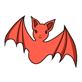 red cute bat
