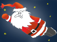 Santa claus flying in the sky