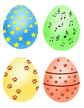 sidebar Easter eggs decorated