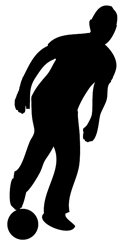 silhouette clipart boy with football