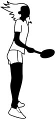 silhouette tennis player black white