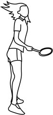 tennis player woman silhouette lines