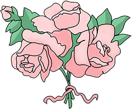 Pink roses clipart