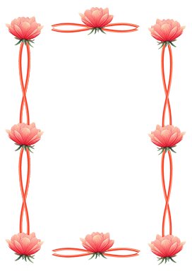 Soft roses and swirls for Valentine border