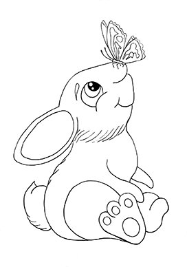 cute-spring bunny and butterfly