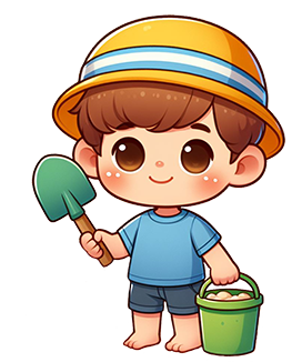 summer clipart boy bucket shovel AI