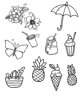 summer coloring page small summer motives