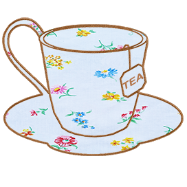 tea cup with flower pattern