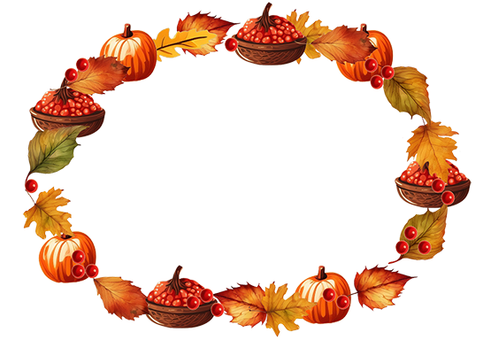 Thanksgiving frame border pumpkins leaves