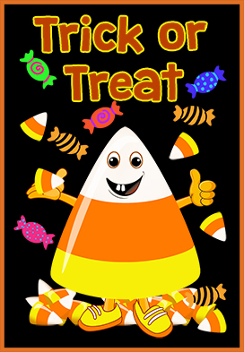Trick-or-treat Halloween card