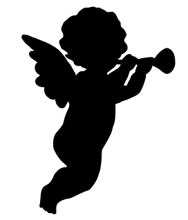 trumpet blowing angel silhouette