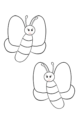 two butterflies to color for kids