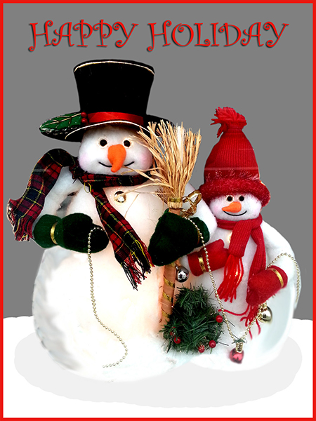 Snowmen Christmas card to print