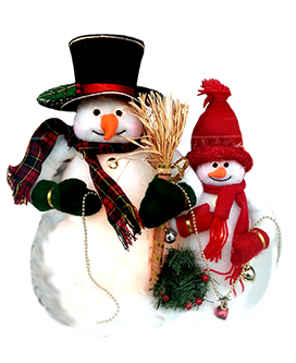 two snowmen at Christmas