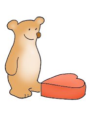 cute small Valentine bear red heart