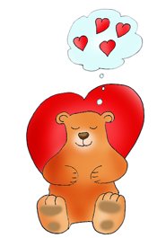 valentine bear sleeping dreaming hearts
