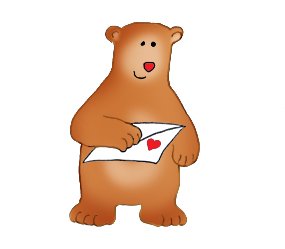 Valentine bear with Valentine card