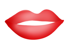 red lips in kiss for Valentine
