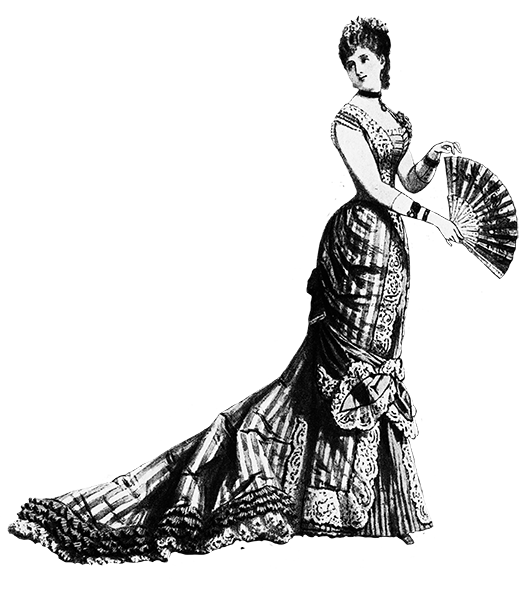 Victorian ladie's evening dress 1873