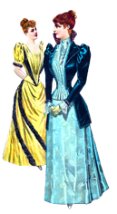 Victorian clipart two fashionable women