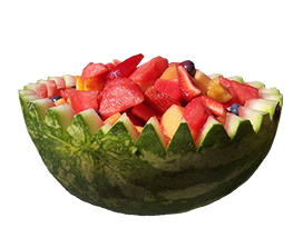 watermelon with sliced fruit