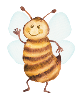 waving bee clipart watercolor