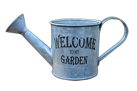 welcome to my garden water can