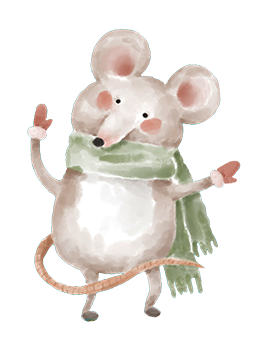 winter mouse clipart