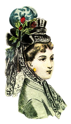 Victorian fashion woman's hat 1872