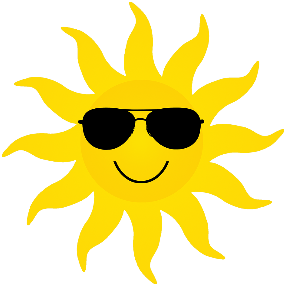 yellow sun sunglasses cartoon