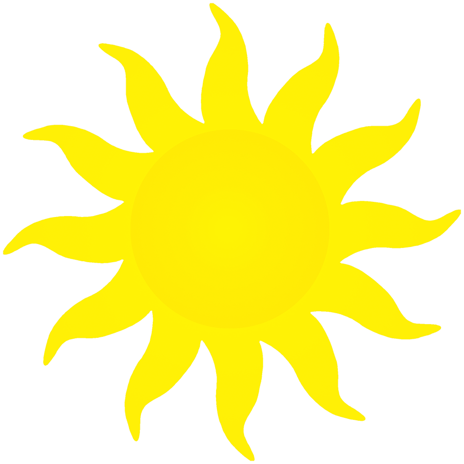 sun clip art with yellow sun rays