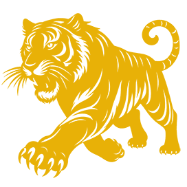 yellow tiger silhouette clipart
